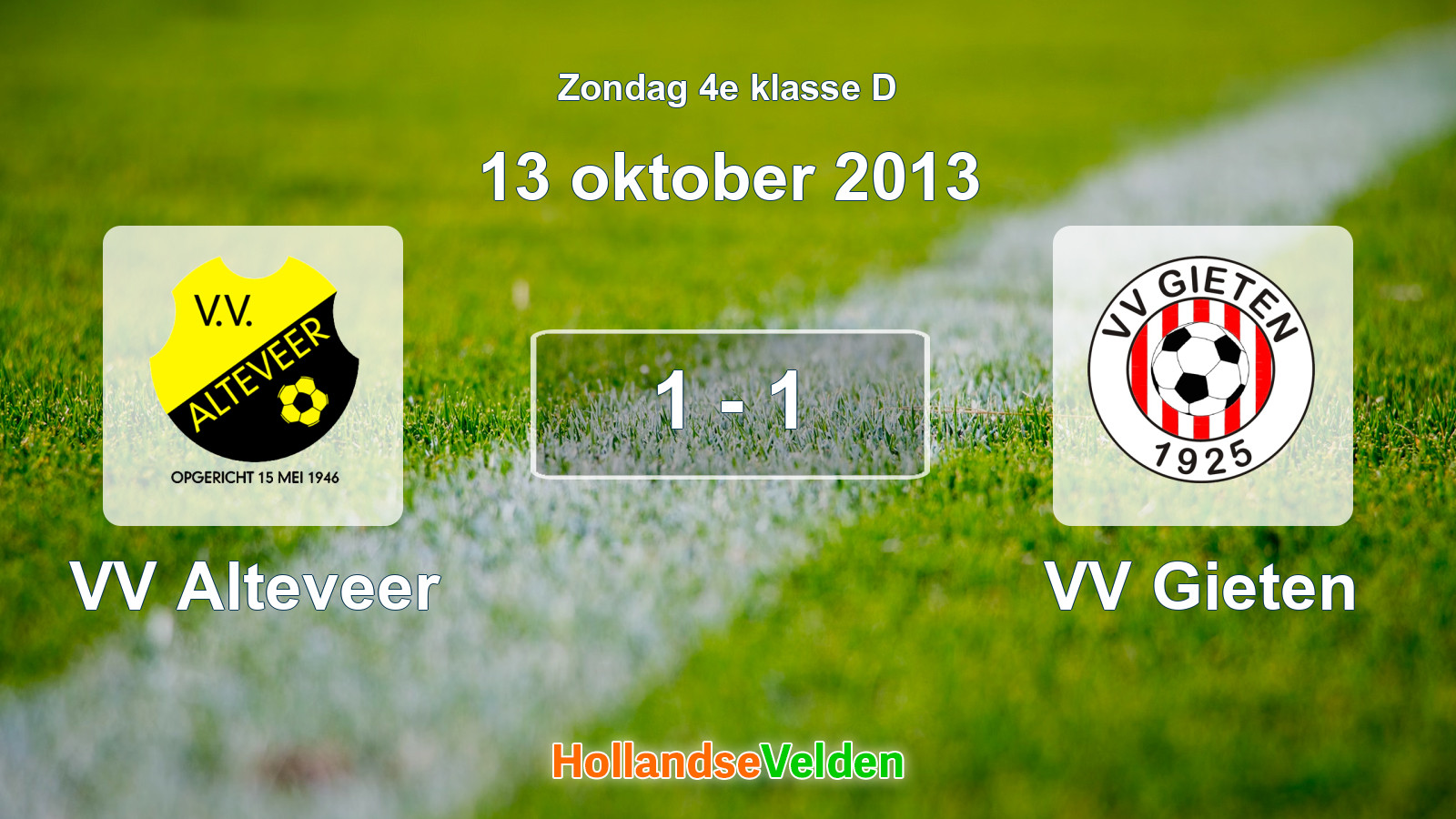 Gespeelde wedstrijd: VV Alteveer - VV Gieten 1 - 1 (13 oktober 2013)