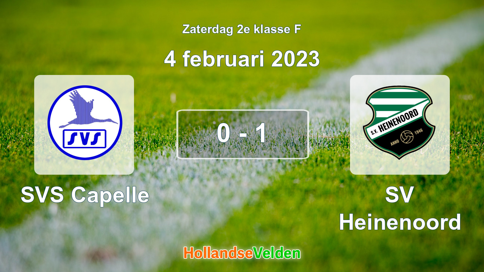 Gespeelde wedstrijd: SVS Capelle - SV Heinenoord 0 - 1 (4 februari 2023)