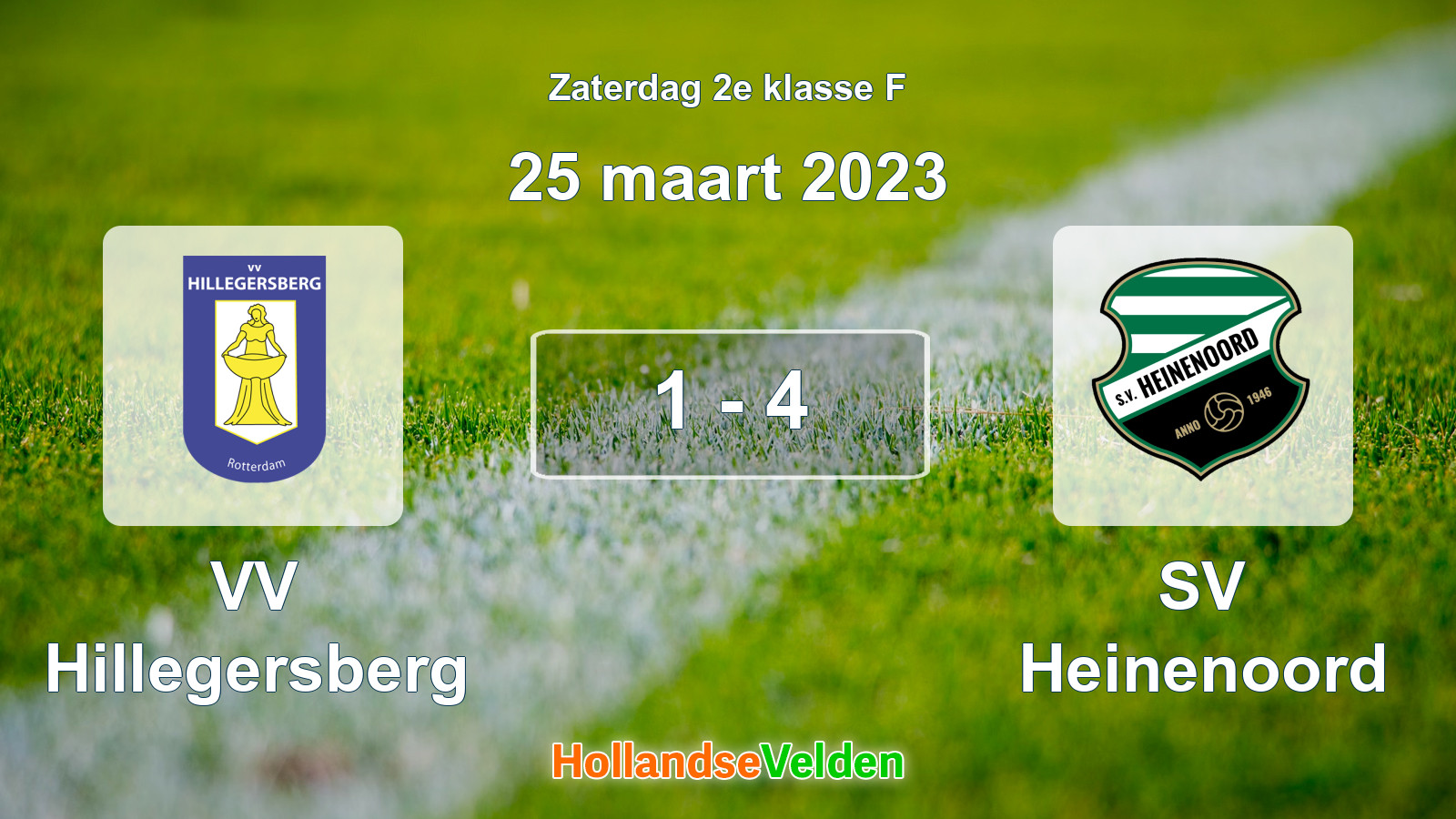 Gespeelde wedstrijd: VV Hillegersberg - SV Heinenoord 1 - 4 (25 maart 2023)