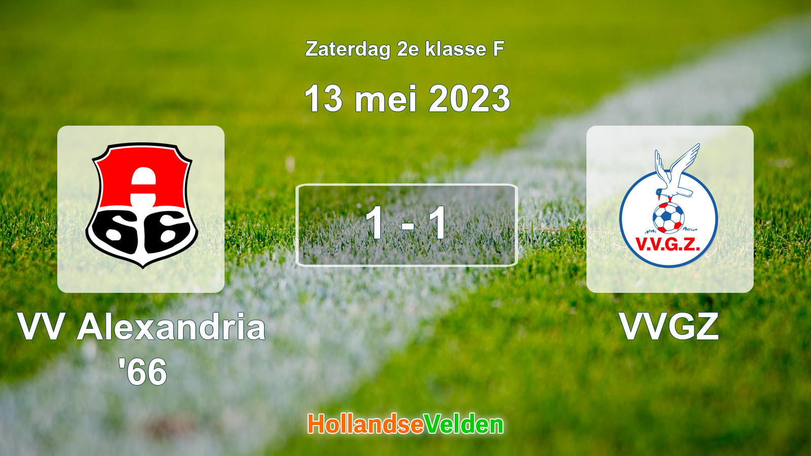 Gespeelde wedstrijd: VV Alexandria '66 - VVGZ 1 - 1 (13 mei 2023)