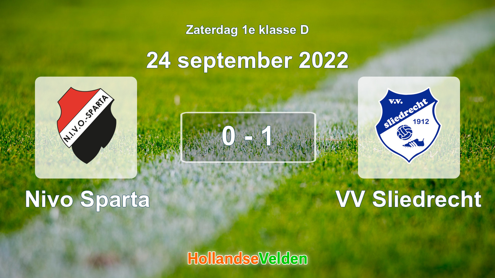 Gespeelde wedstrijd: Nivo Sparta - VV Sliedrecht 0 - 1 (24 september 2022)