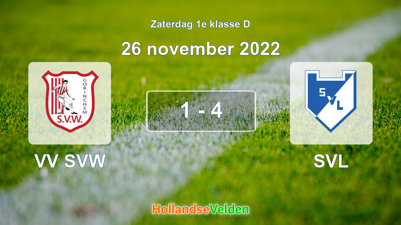 Gespeelde wedstrijd: VV SVW - SVL 1 - 4 (26 november 2022)