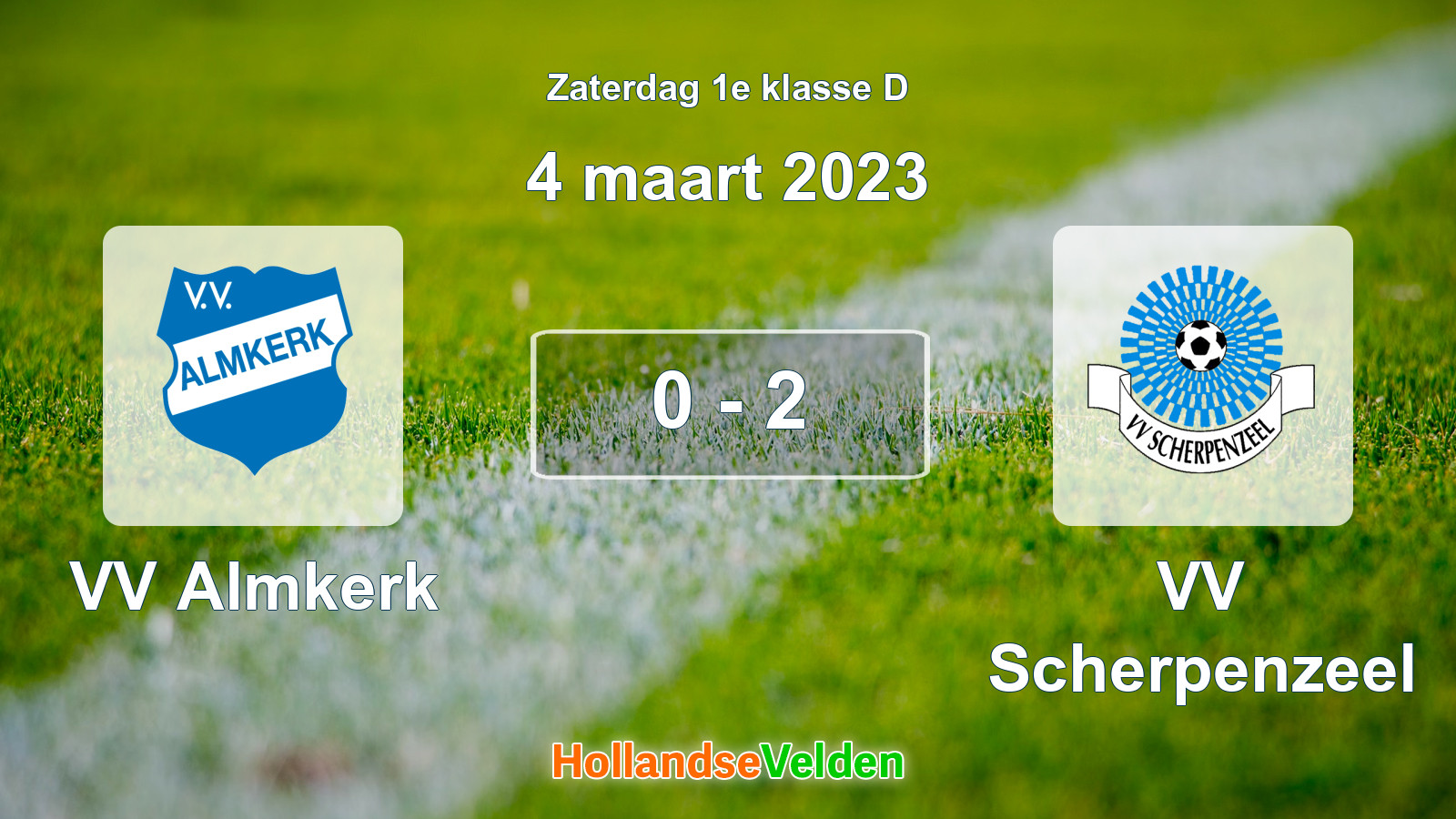 Gespeelde wedstrijd: VV Almkerk - VV Scherpenzeel 0 - 2 (4 maart 2023)