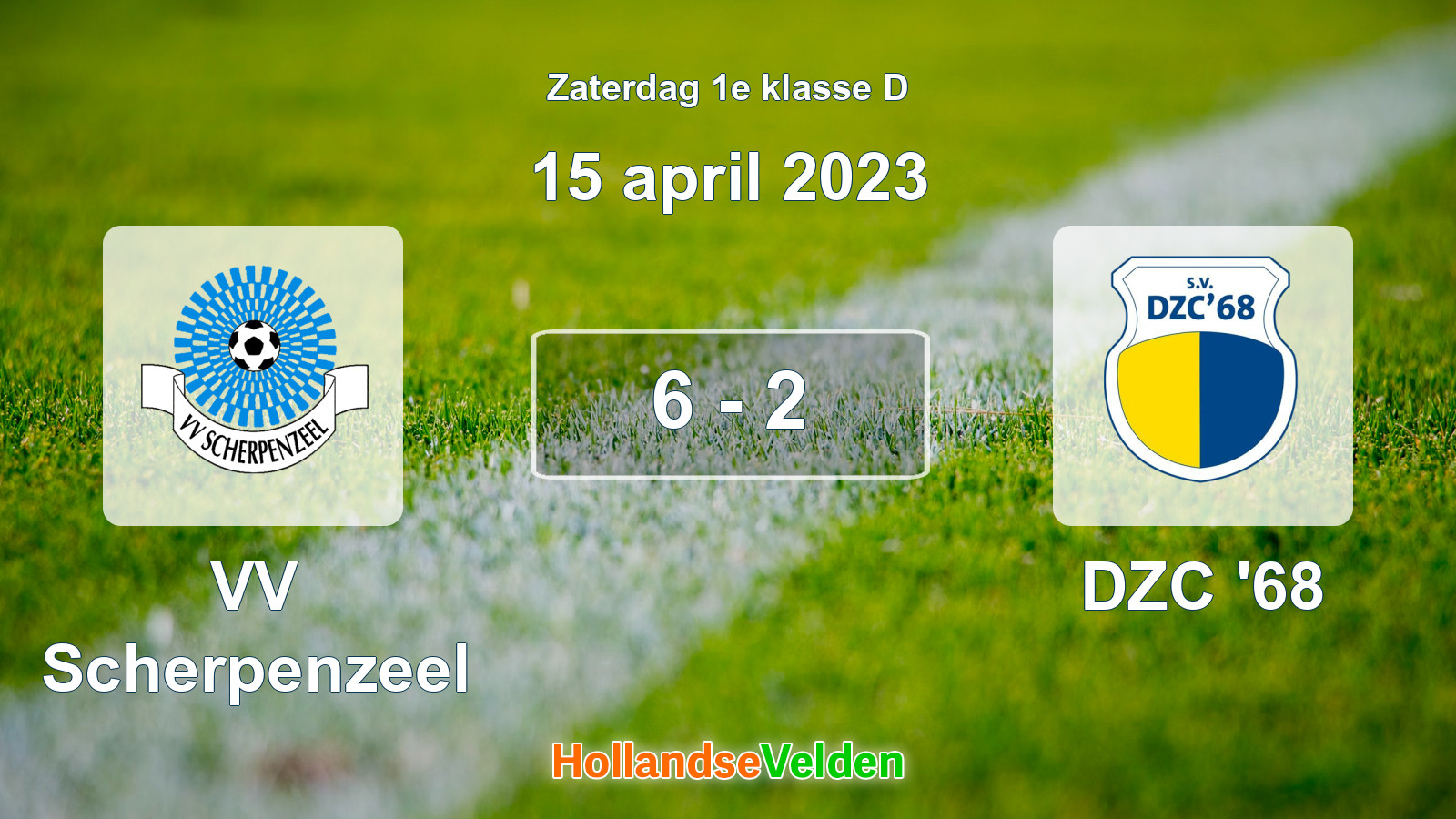 Gespeelde wedstrijd: VV Scherpenzeel - DZC '68 6 - 2 (15 april 2023)