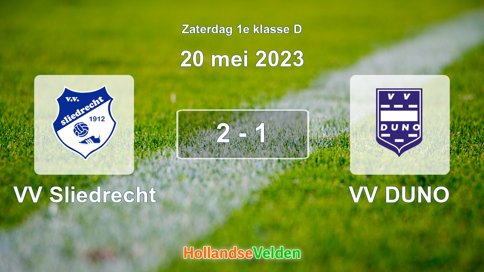 Gespeelde wedstrijd: VV Sliedrecht - VV DUNO 2 - 1 (20 mei 2023)