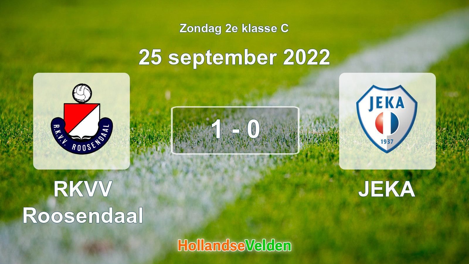 Gespeelde wedstrijd: RKVV Roosendaal - JEKA 1 - 0 (25 september 2022)