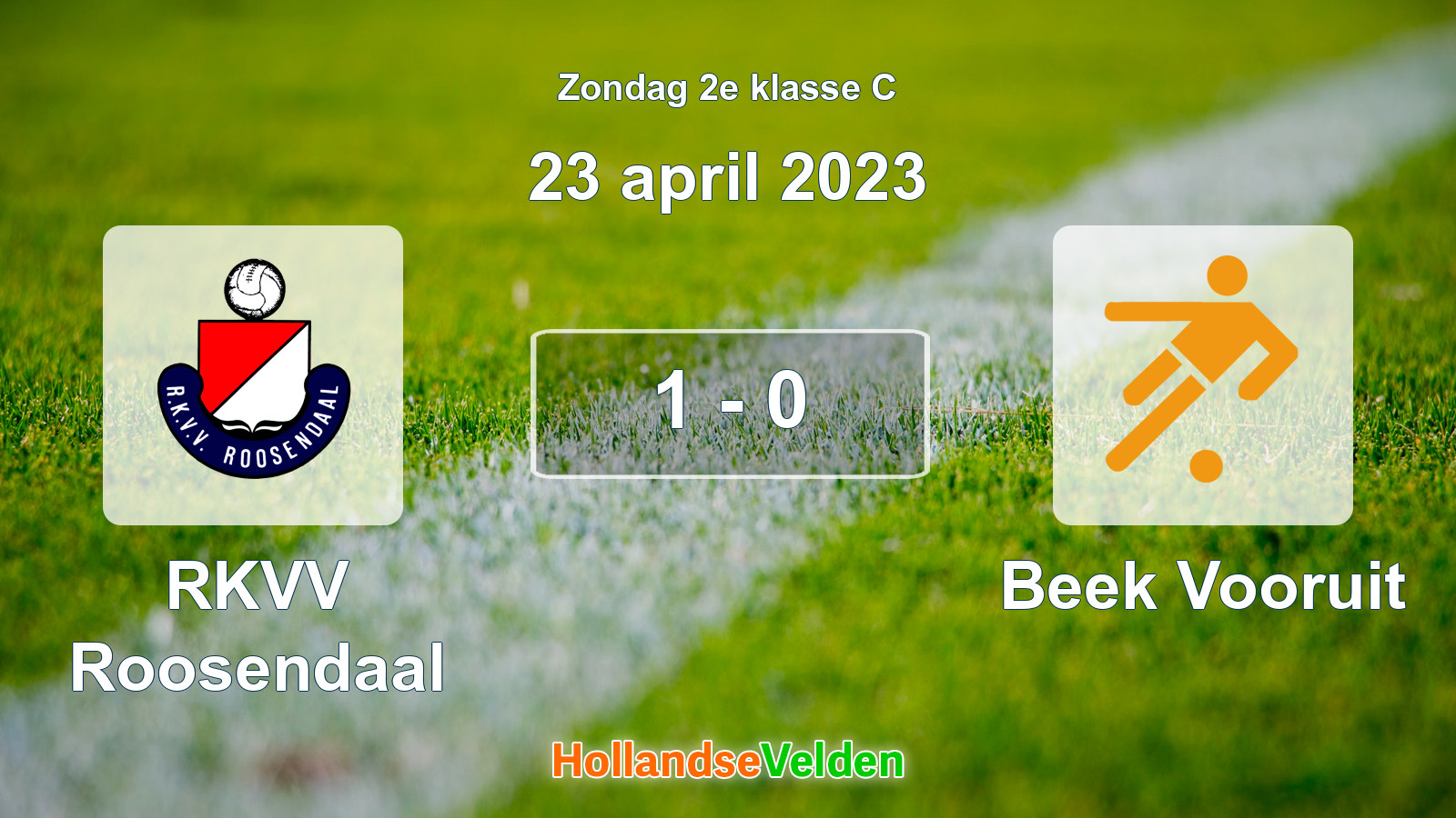 Gespeelde wedstrijd: RKVV Roosendaal - Beek Vooruit 1 - 0 (23 april 2023)