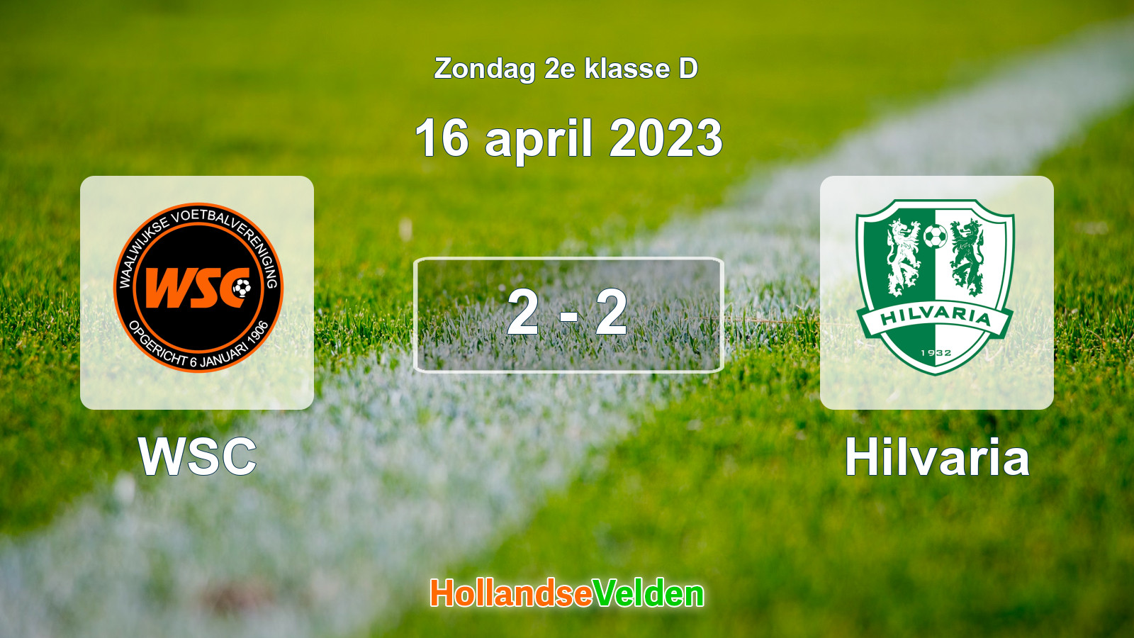Gespeelde wedstrijd: WSC - Hilvaria 2 - 2 (16 april 2023)