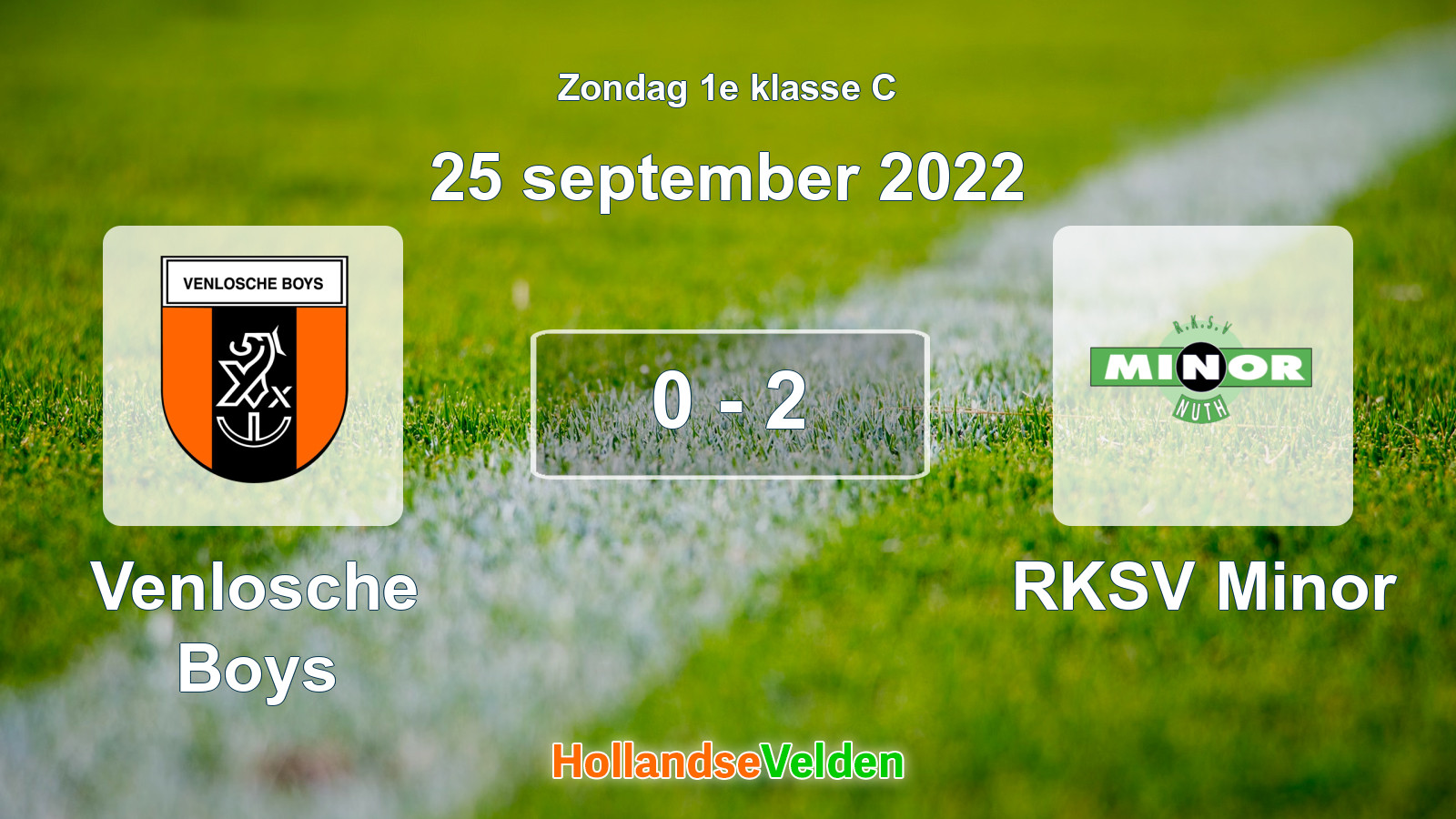 Gespeelde wedstrijd: Venlosche Boys - RKSV Minor 0 - 2 (25 september 2022)