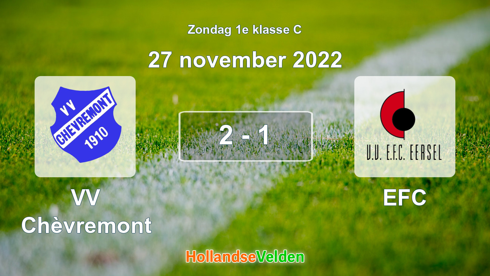 Gespeelde wedstrijd: VV Chèvremont - EFC 2 - 1 (27 november 2022)