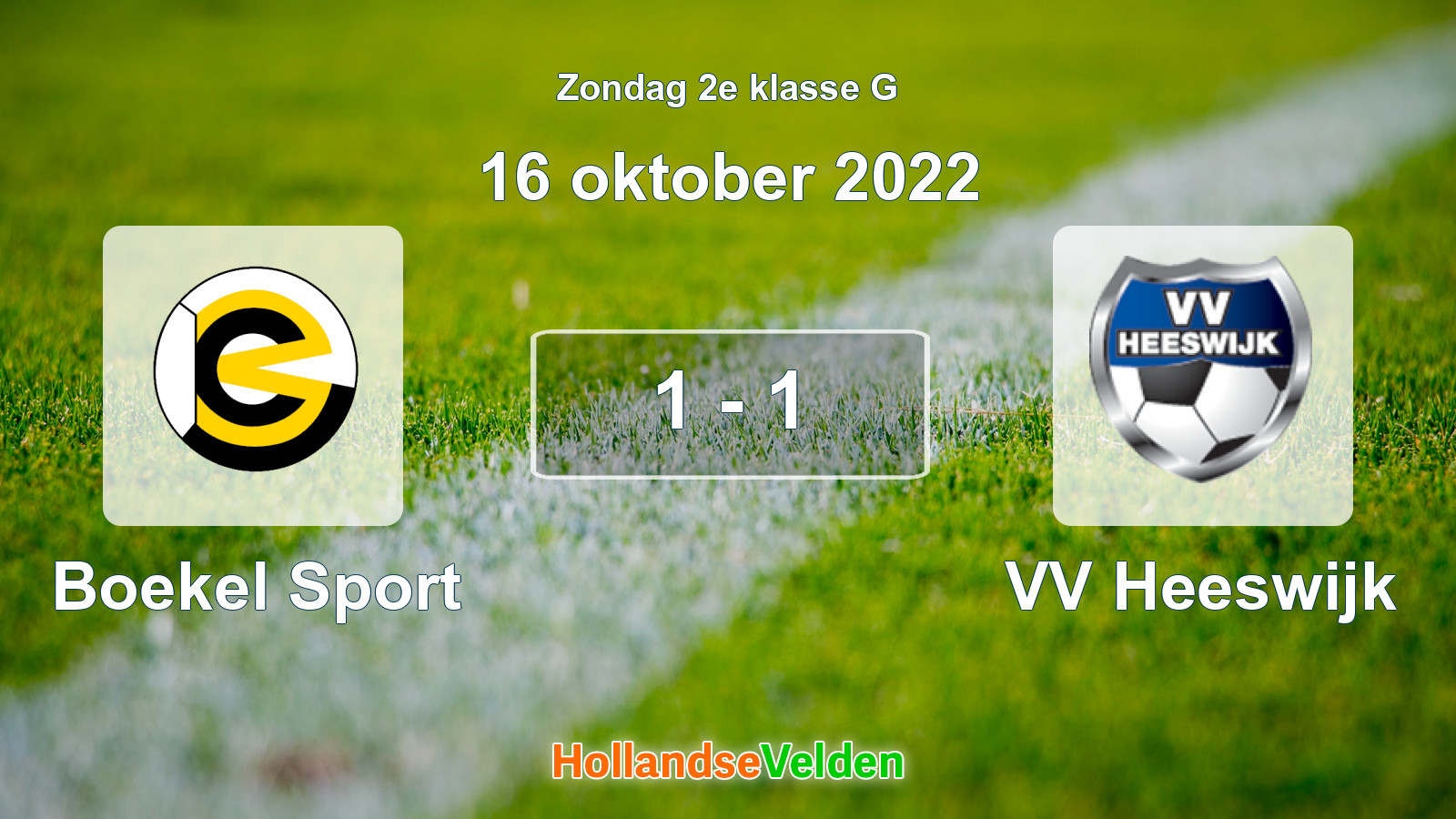 Gespeelde wedstrijd: Boekel Sport - VV Heeswijk 1 - 1 (16 oktober 2022)