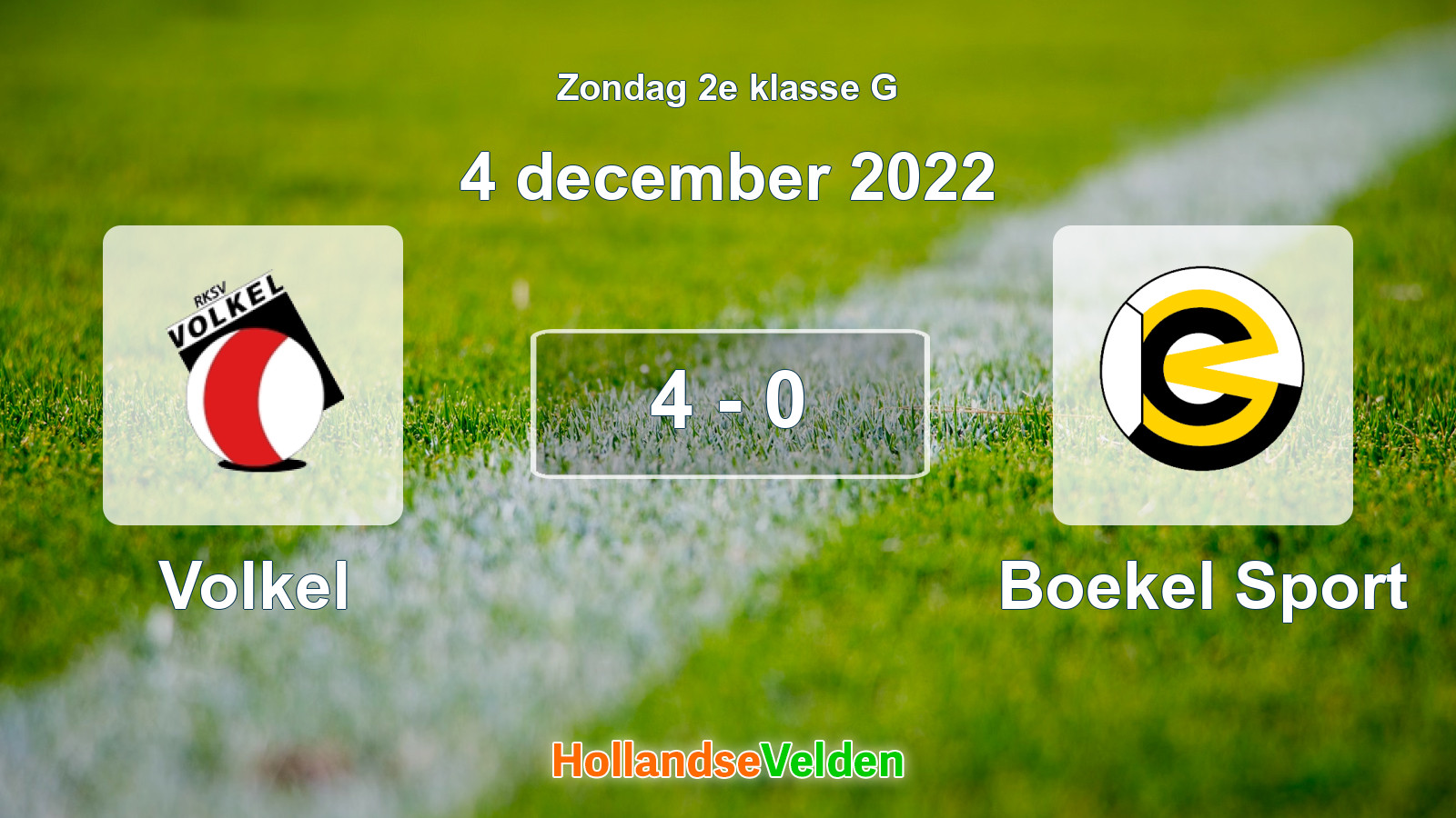 Gespeelde wedstrijd: Volkel - Boekel Sport 4 - 0 (4 december 2022)