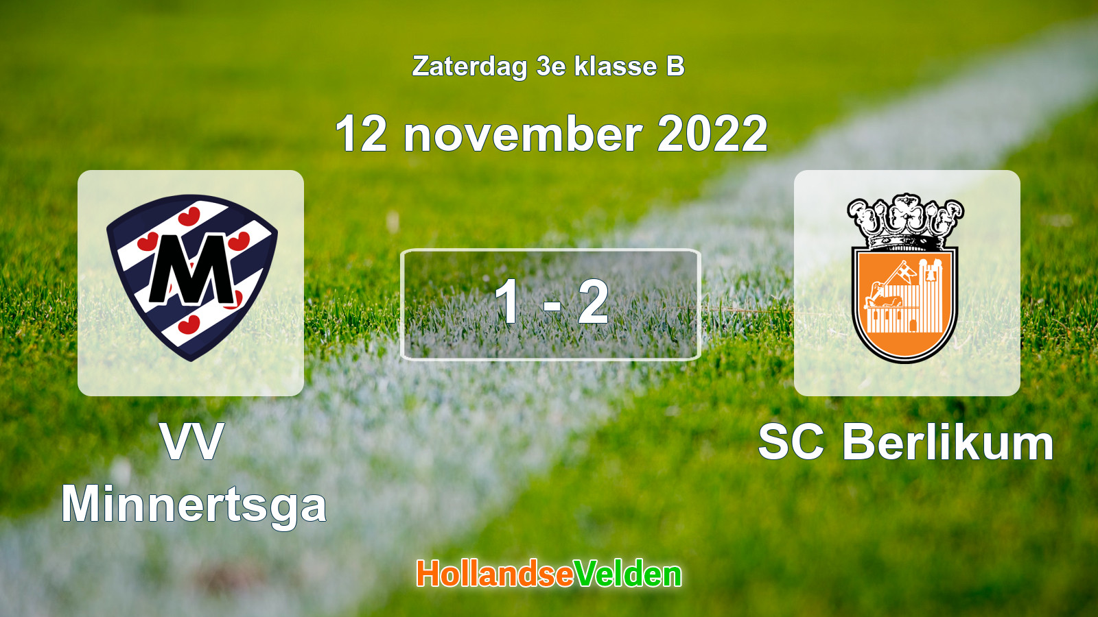 Gespeelde wedstrijd: VV Minnertsga - SC Berlikum 1 - 2 (12 november 2022)