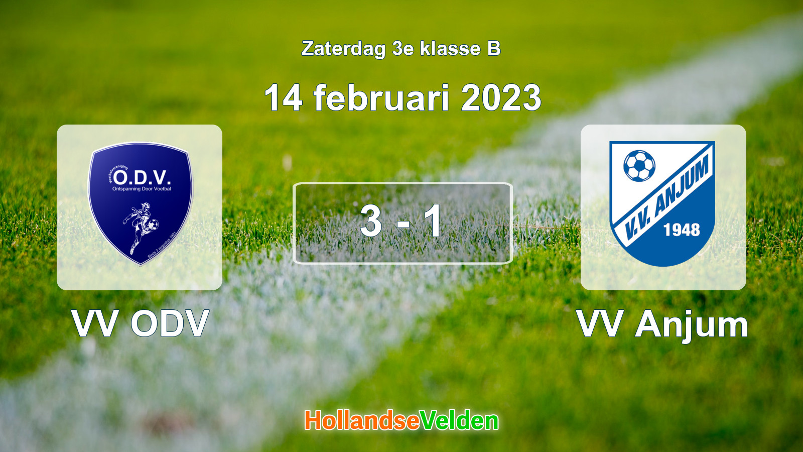 Gespeelde wedstrijd: VV ODV - VV Anjum 3 - 1 (14 februari 2023)