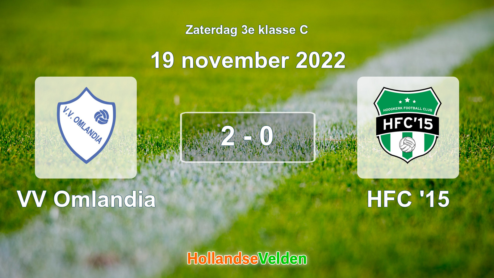 Gespeelde wedstrijd: VV Omlandia - HFC '15 2 - 0 (19 november 2022)