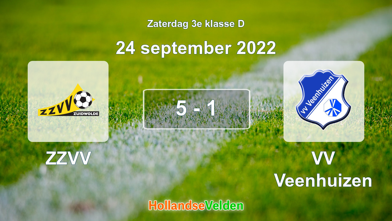 Gespeelde wedstrijd: ZZVV - VV Veenhuizen 5 - 1 (24 september 2022)
