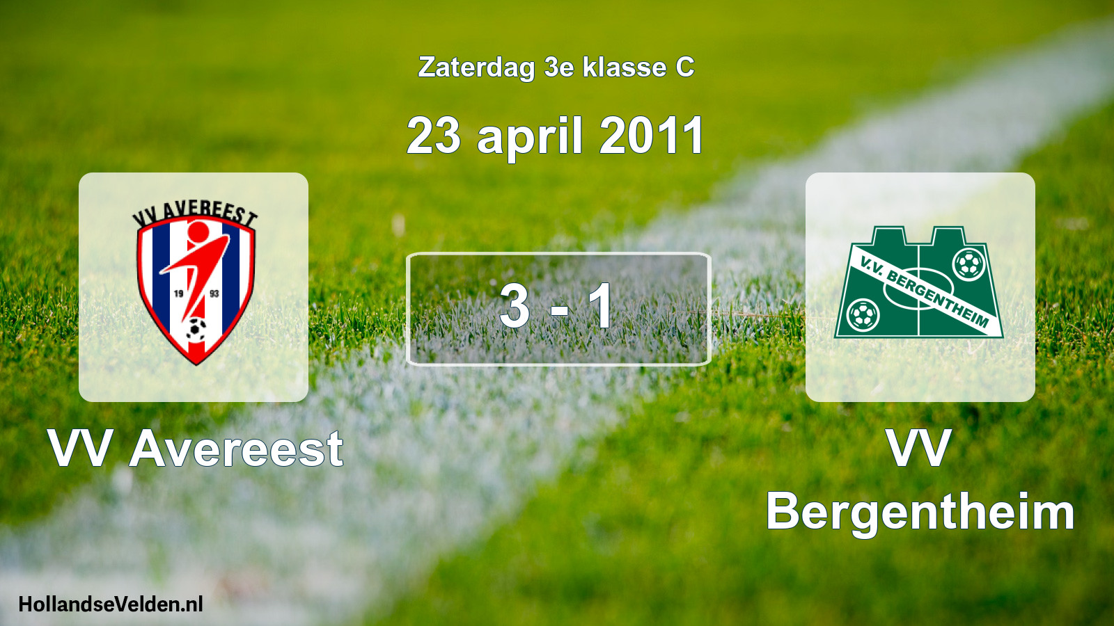 Gespeelde wedstrijd: VV Avereest - VV Bergentheim 3 - 1 (23 april 2011)