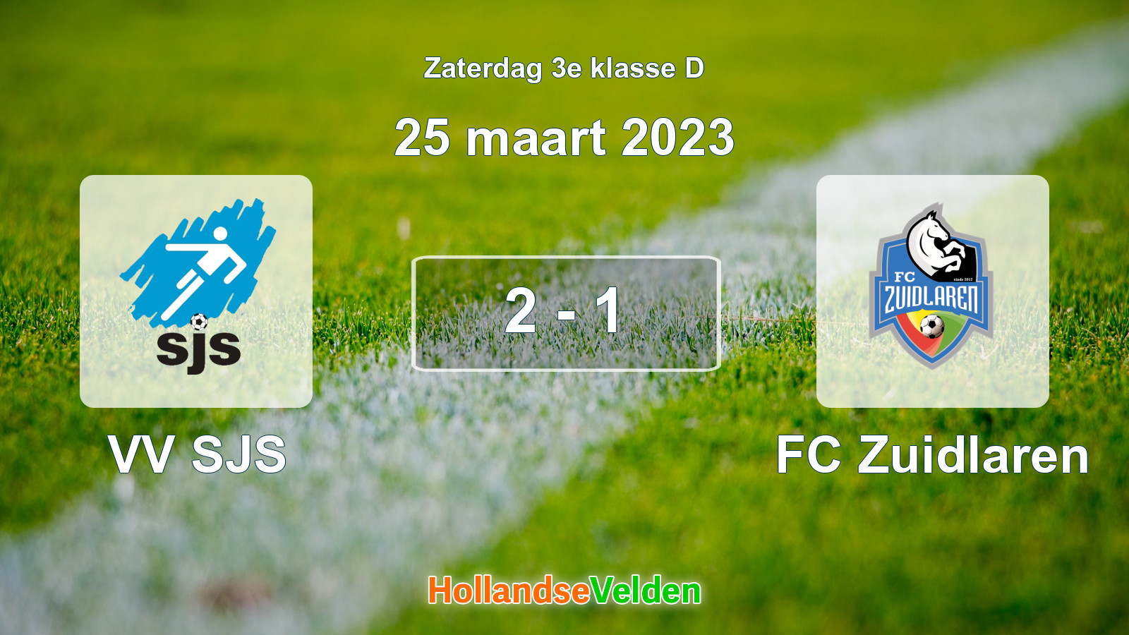 Gespeelde wedstrijd: VV SJS - FC Zuidlaren 2 - 1 (25 maart 2023)