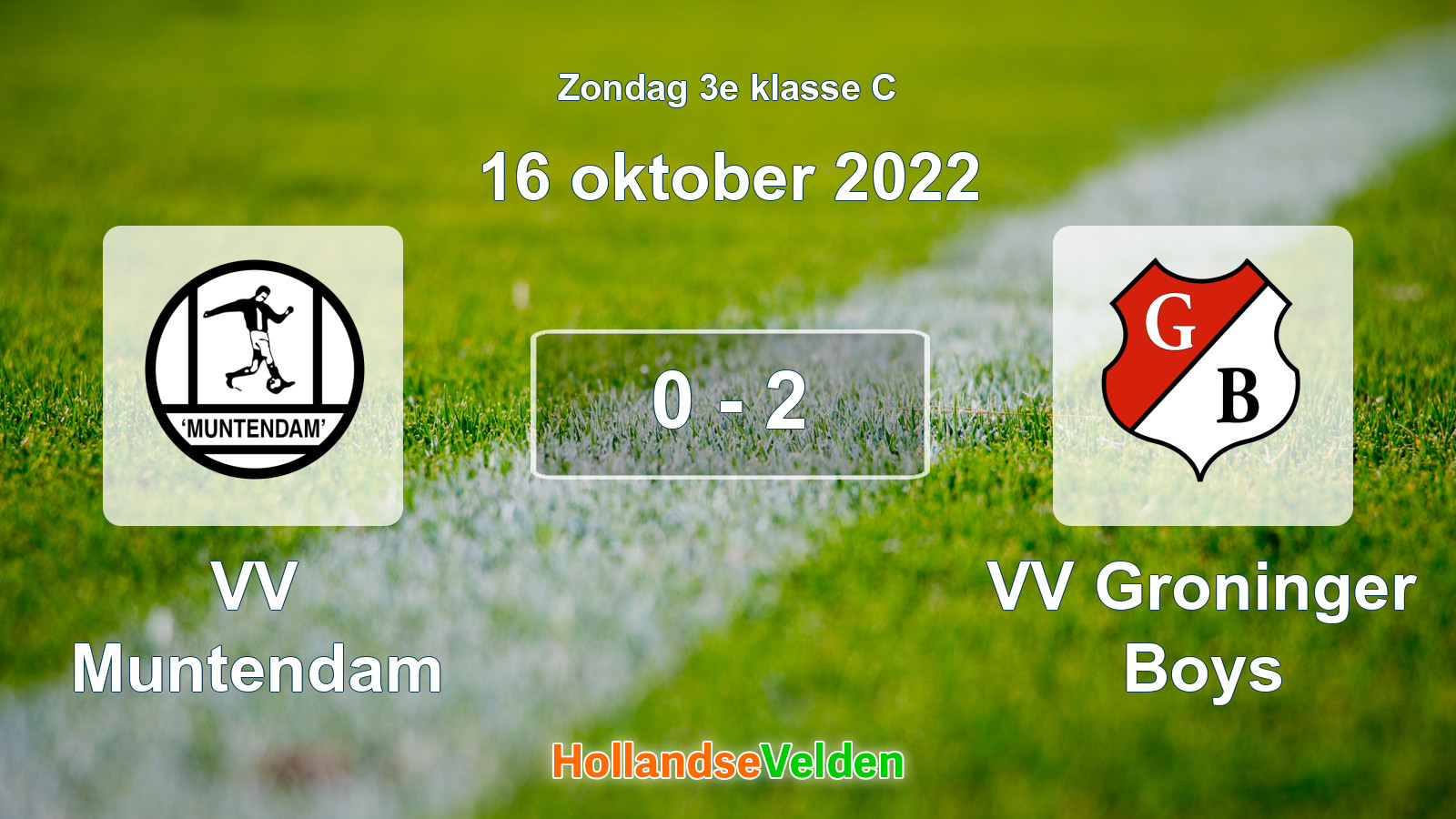 Gespeelde wedstrijd: VV Muntendam - VV Groninger Boys 0 - 2 (16 oktober 2022)