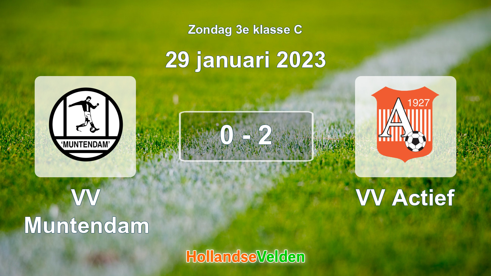 Gespeelde wedstrijd: VV Muntendam - VV Actief 0 - 2 (29 januari 2023)