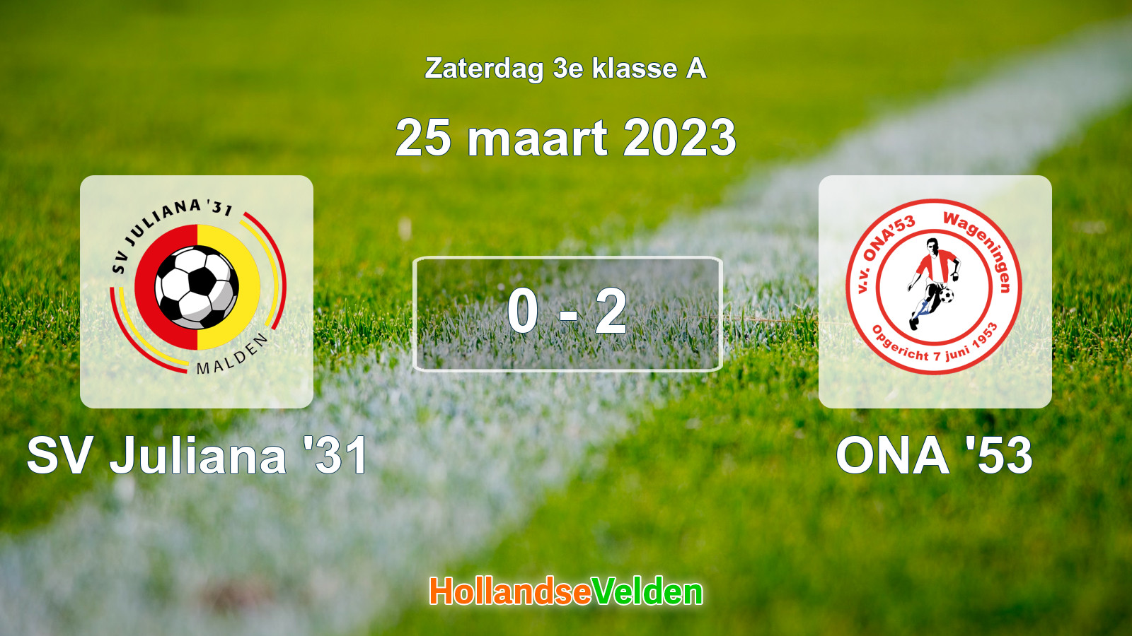Gespeelde wedstrijd: SV Juliana '31 - ONA '53 0 - 2 (25 maart 2023)