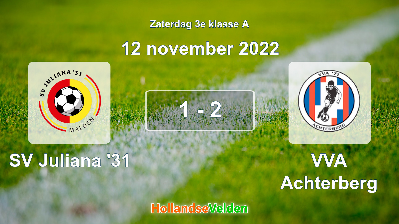 Gespeelde wedstrijd: SV Juliana '31 - VVA Achterberg 1 - 2 (12 november 2022)