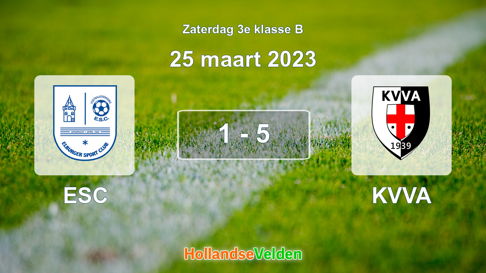 Gespeelde wedstrijd: ESC - KVVA 1 - 5 (25 maart 2023)