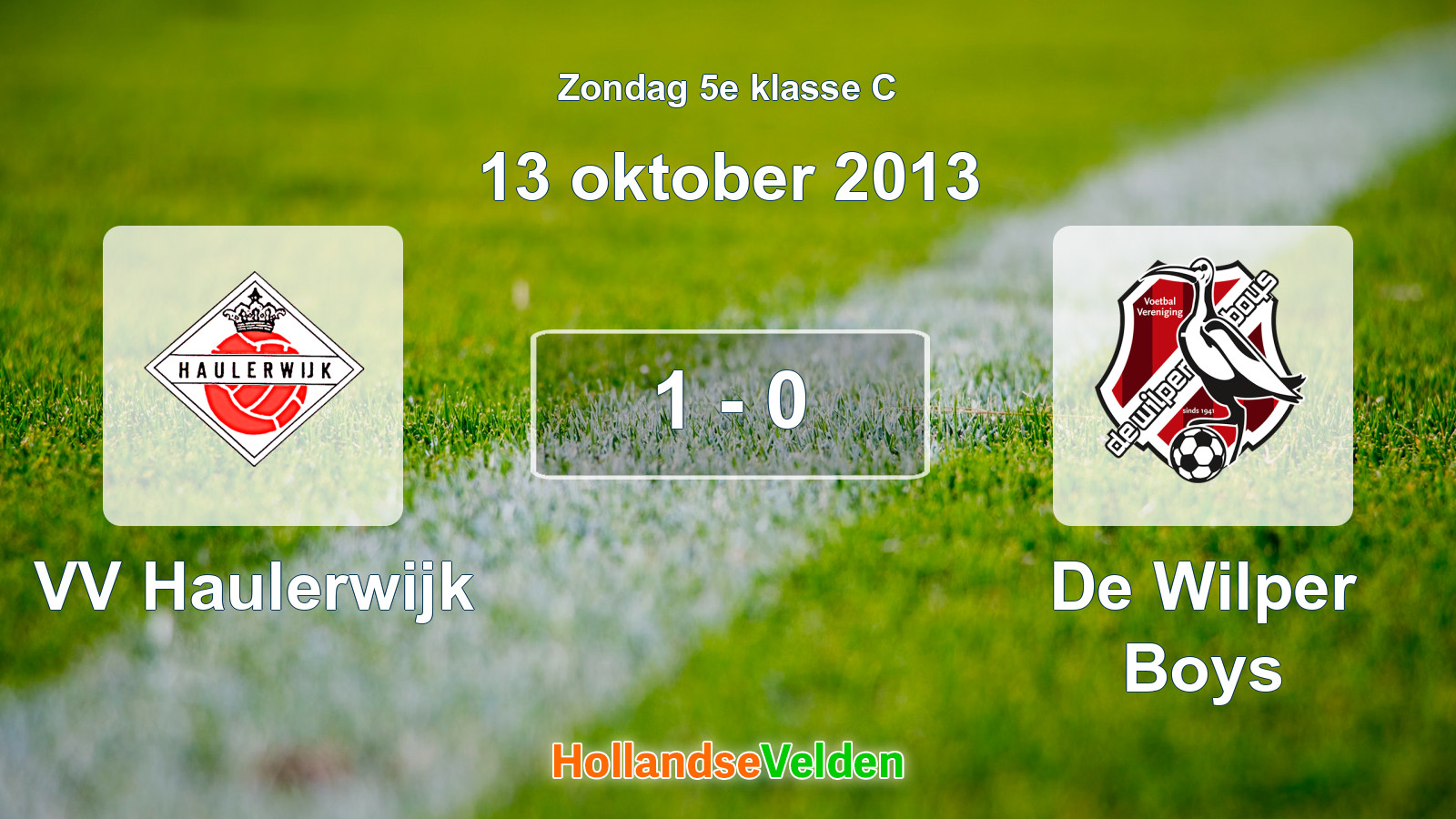 Gespeelde wedstrijd: VV Haulerwijk - De Wilper Boys 1 - 0 (13 oktober 2013)