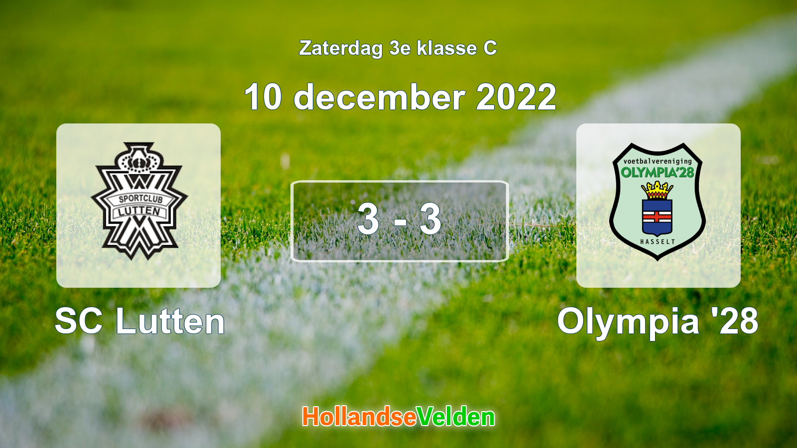 Gespeelde wedstrijd: SC Lutten - Olympia '28 3 - 3 (10 december 2022)