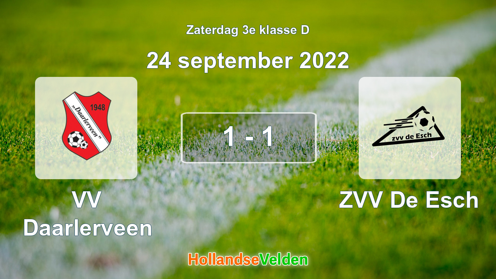 Gespeelde wedstrijd: VV Daarlerveen - ZVV De Esch 1 - 1 (24 september 2022)