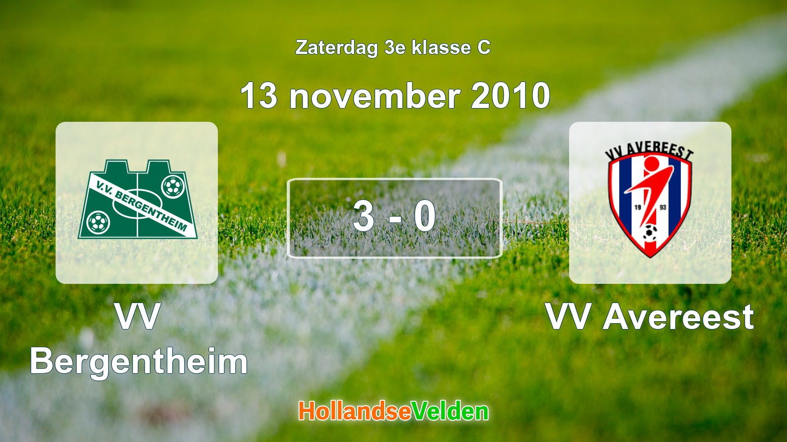 Gespeelde wedstrijd: VV Bergentheim - VV Avereest 3 - 0 (13 november 2010)