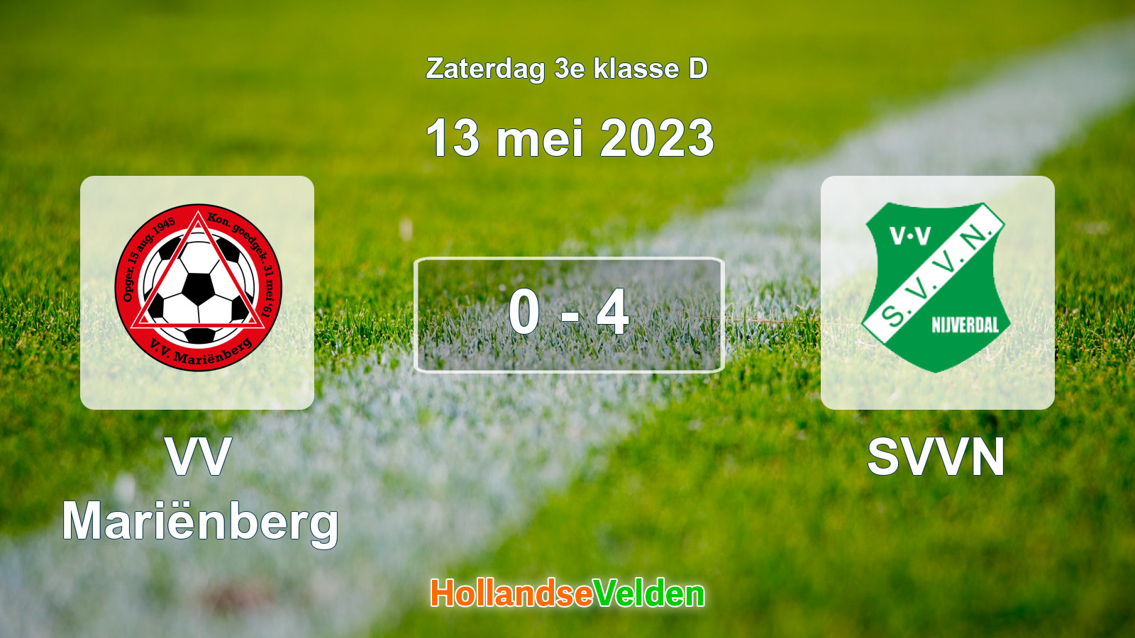 Gespeelde wedstrijd: VV Mariënberg - SVVN 0 - 4 (13 mei 2023)