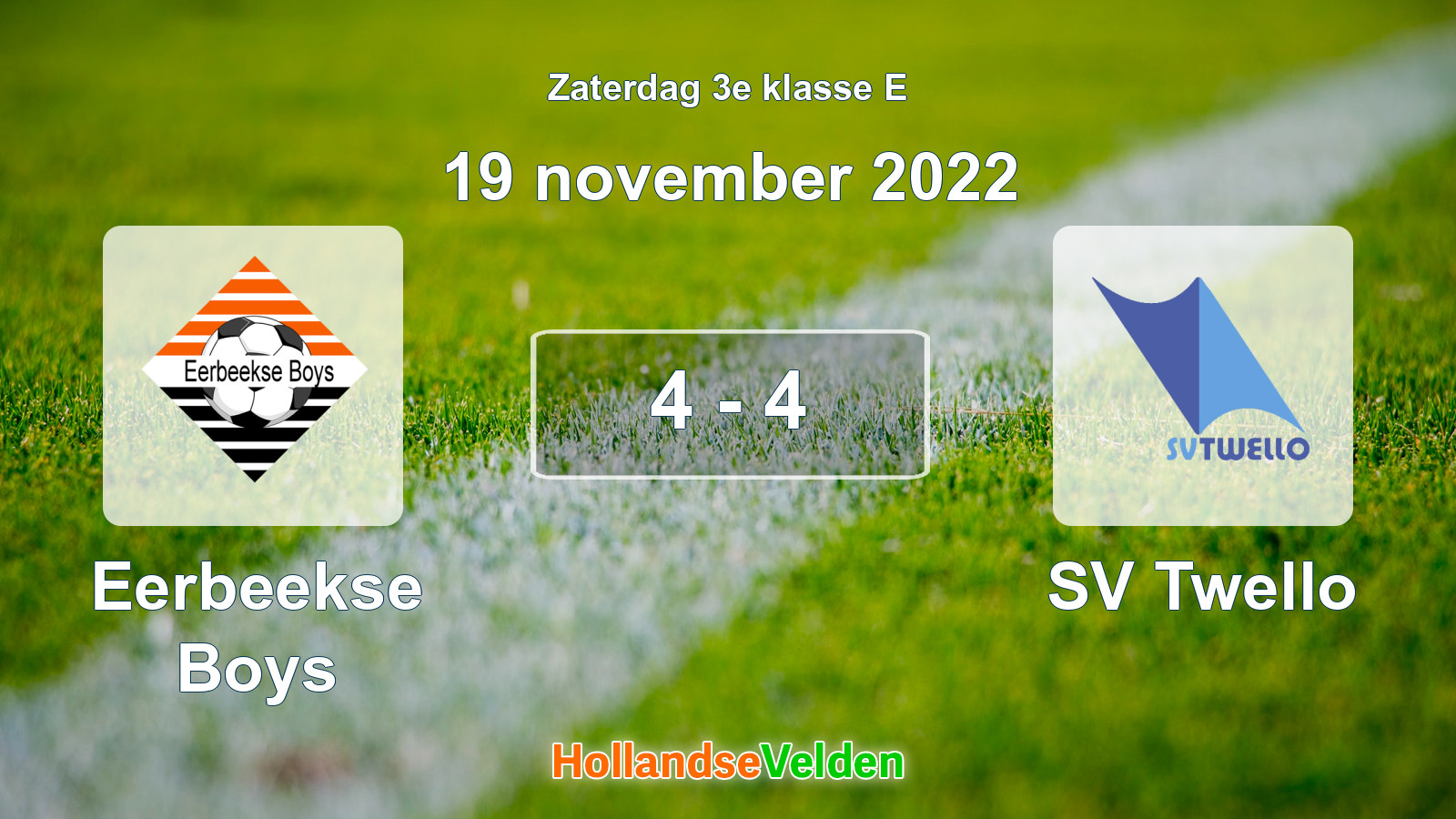Gespeelde wedstrijd: Eerbeekse Boys - SV Twello 4 - 4 (19 november 2022)