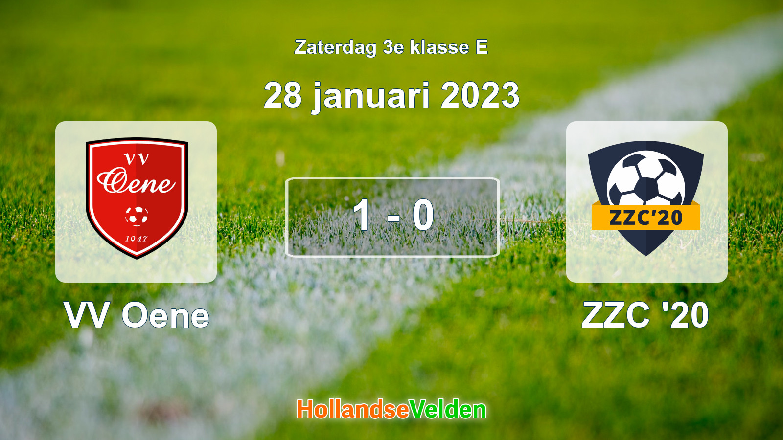 Gespeelde wedstrijd: VV Oene - ZZC '20 1 - 0 (28 januari 2023)
