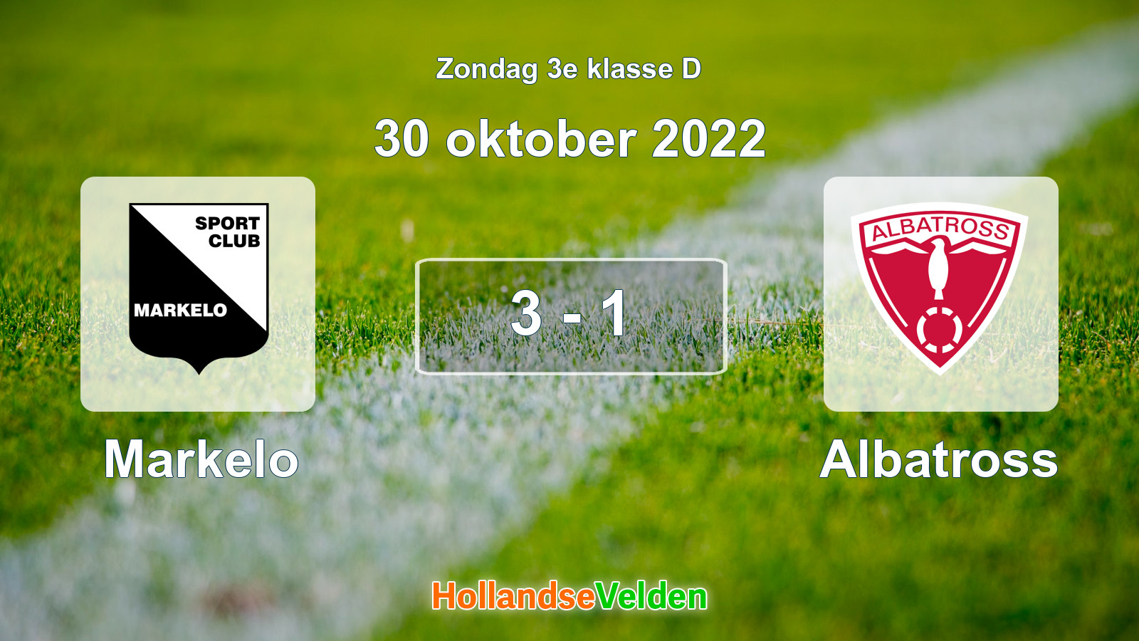 Gespeelde wedstrijd: Markelo - Albatross 3 - 1 (30 oktober 2022)