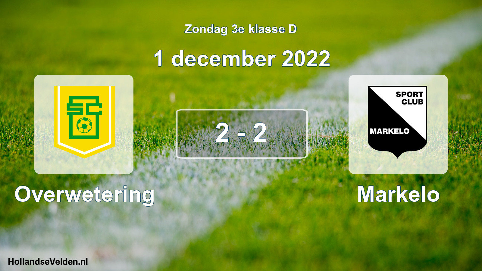Gespeelde wedstrijd: Overwetering - Markelo 2 - 2 (1 december 2022)