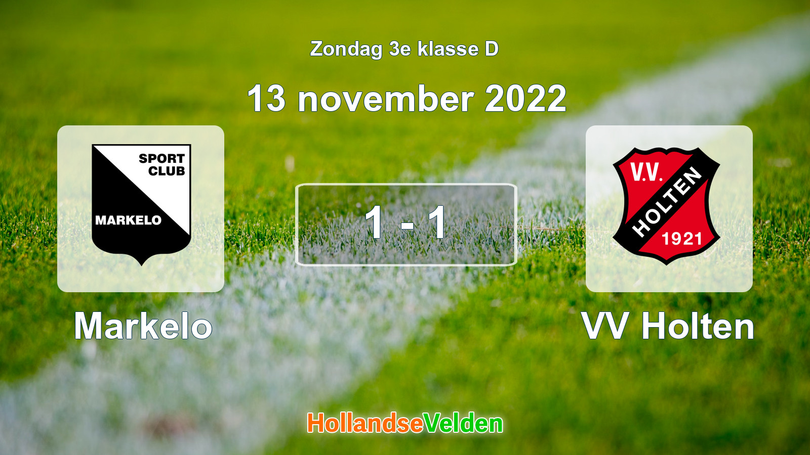 Gespeelde wedstrijd: Markelo - VV Holten 1 - 1 (13 november 2022)