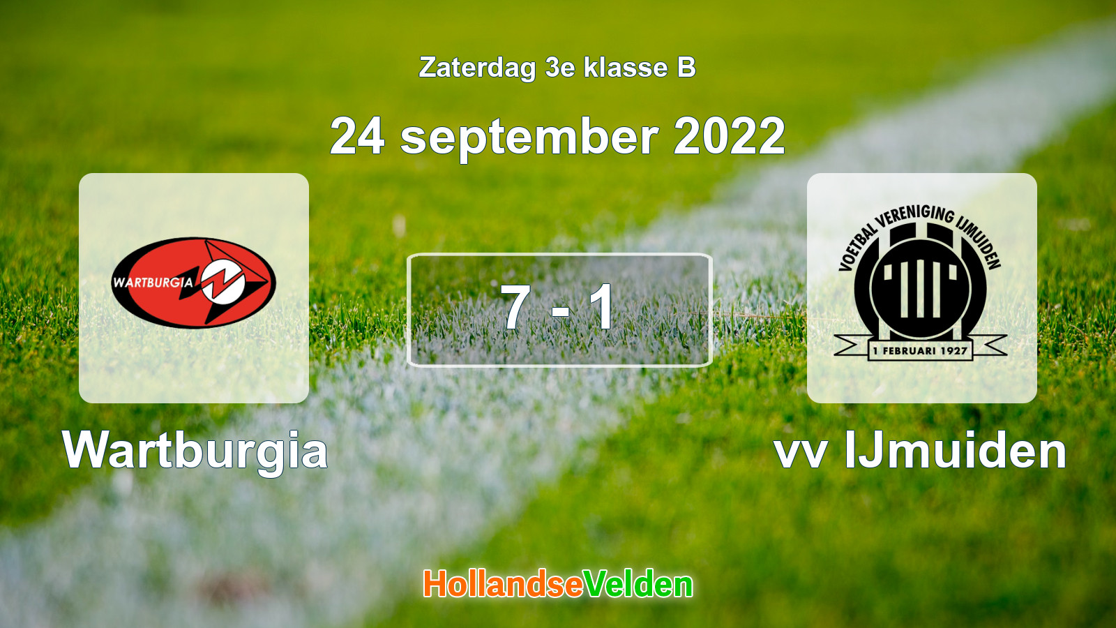 Gespeelde wedstrijd: Wartburgia - vv IJmuiden 7 - 1 (24 september 2022)