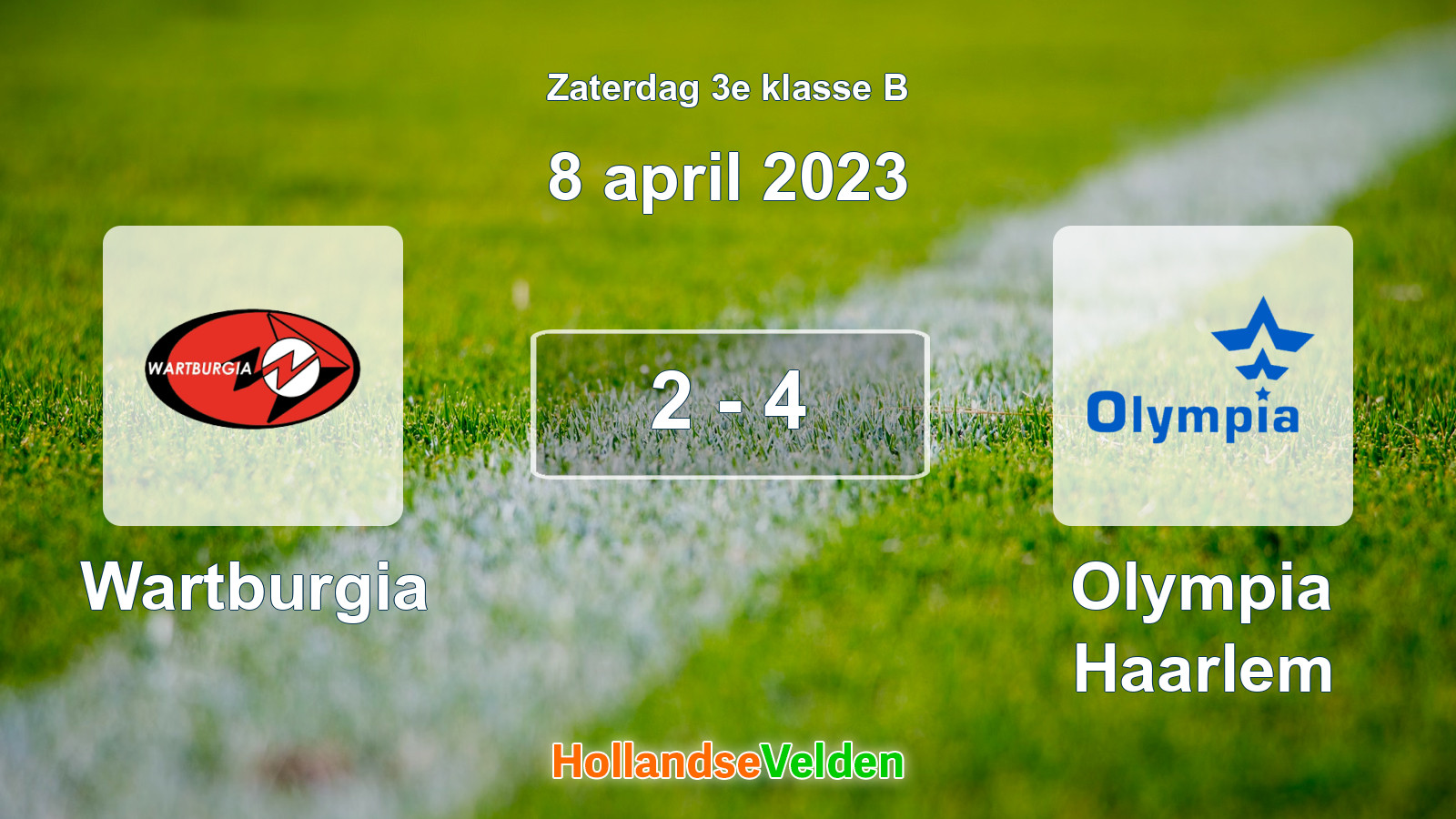 Gespeelde wedstrijd: Wartburgia - Olympia Haarlem 2 - 4 (8 april 2023)