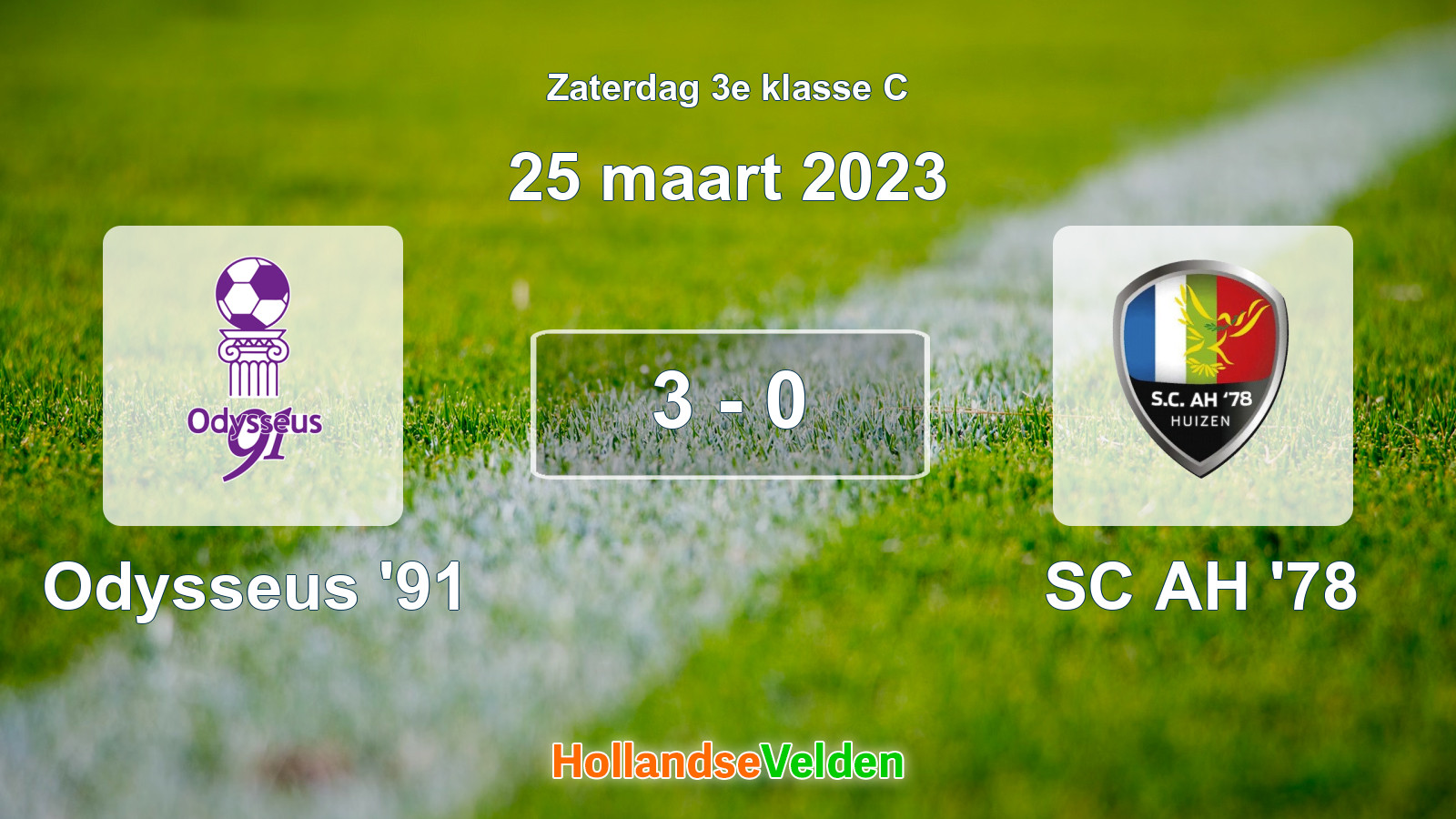 Gespeelde wedstrijd: Odysseus '91 - SC AH '78 3 - 0 (25 maart 2023)
