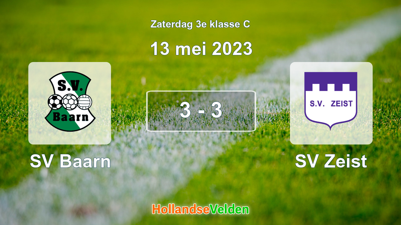 Gespeelde wedstrijd: SV Baarn - SV Zeist 3 - 3 (13 mei 2023)