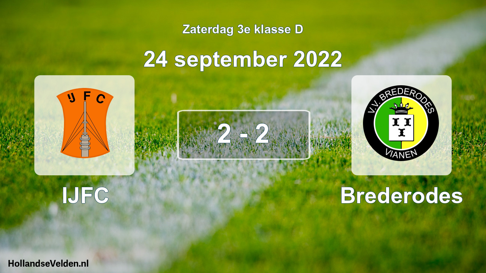 Gespeelde wedstrijd: IJFC - Brederodes 2 - 2 (24 september 2022)