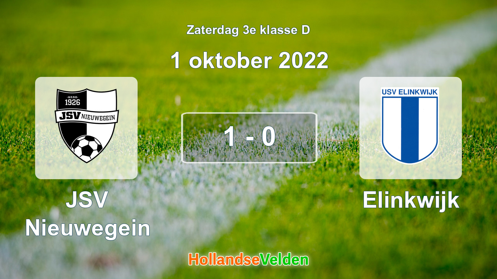 Gespeelde wedstrijd: JSV Nieuwegein - Elinkwijk 1 - 0 (1 oktober 2022)