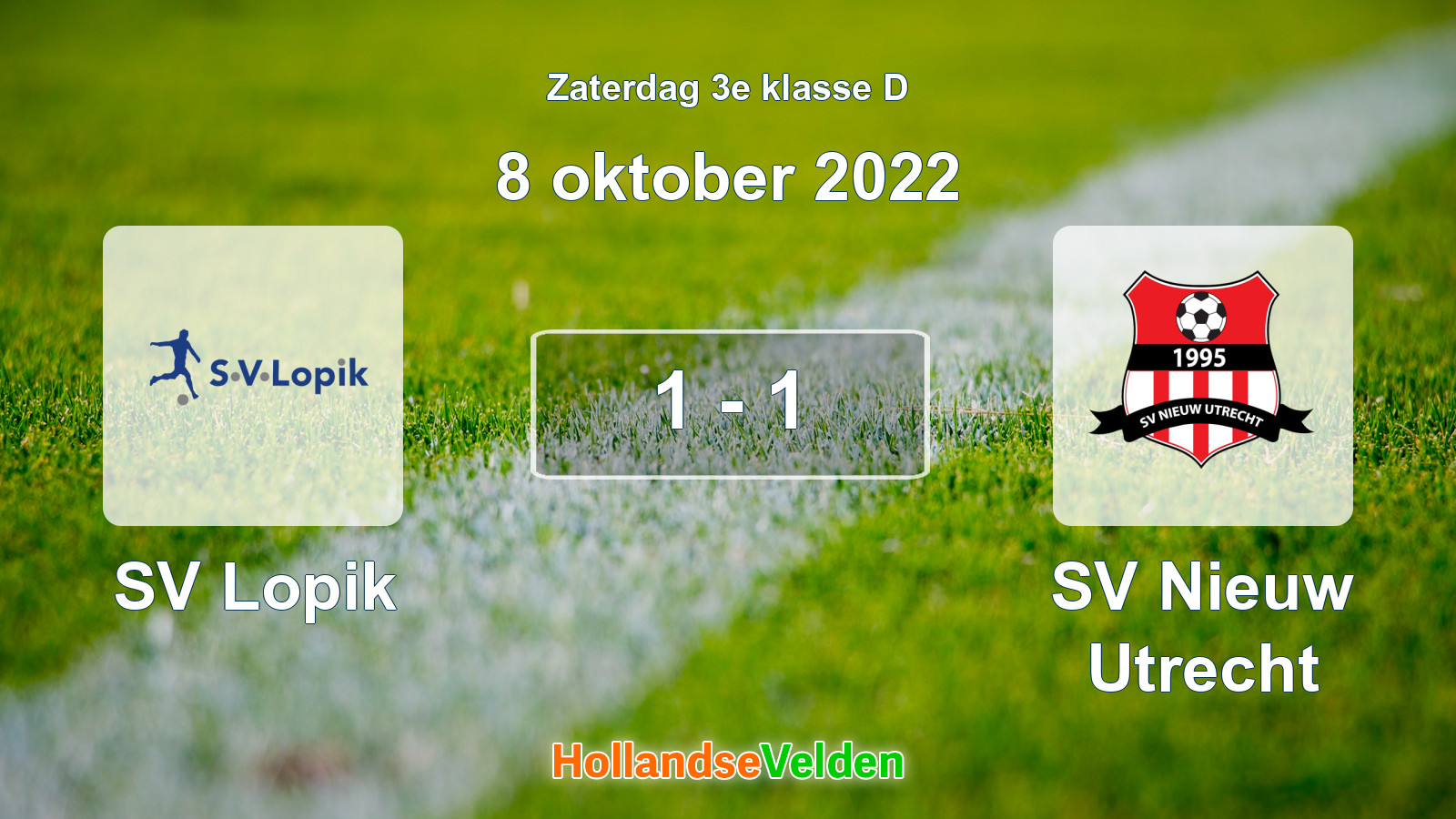 Gespeelde wedstrijd: SV Lopik - SV Nieuw Utrecht 1 - 1 (8 oktober 2022)