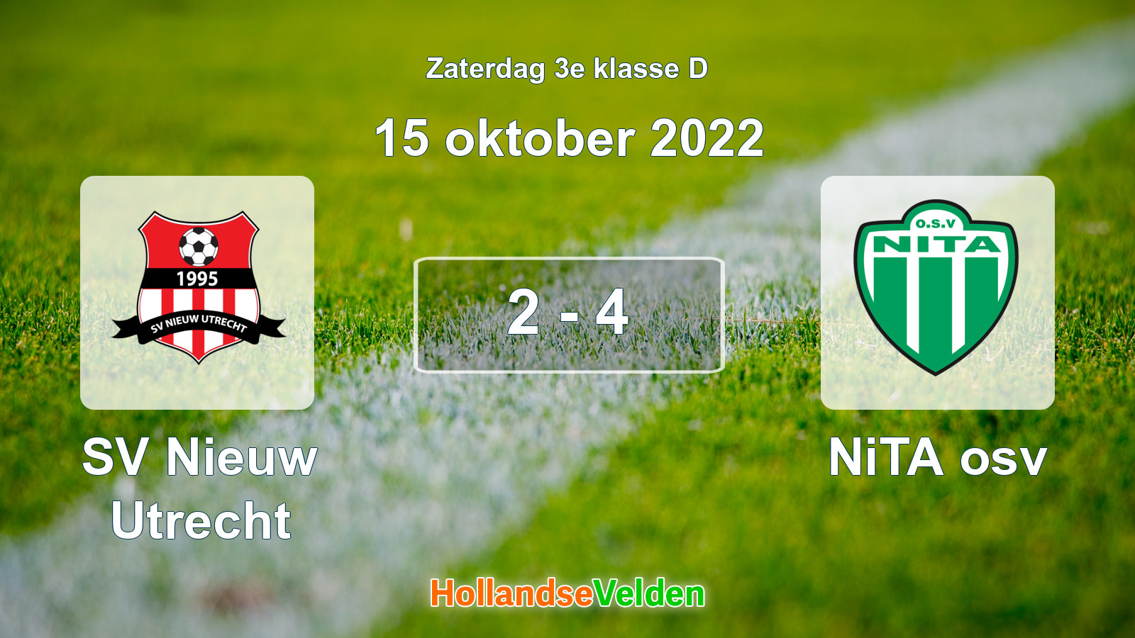 Gespeelde wedstrijd: SV Nieuw Utrecht - NiTA osv 2 - 4 (15 oktober 2022)