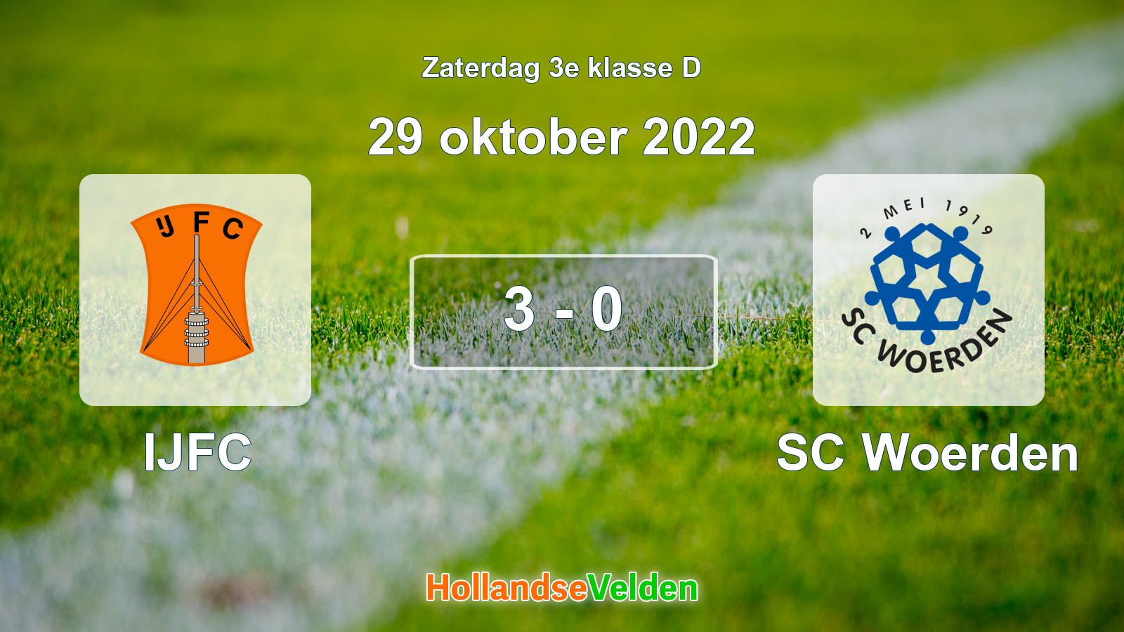 Gespeelde wedstrijd: IJFC - SC Woerden 3 - 0 (29 oktober 2022)