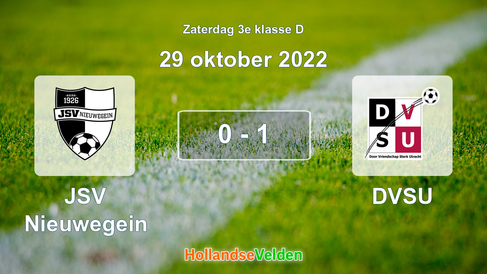 Gespeelde wedstrijd: JSV Nieuwegein - DVSU 0 - 1 (29 oktober 2022)
