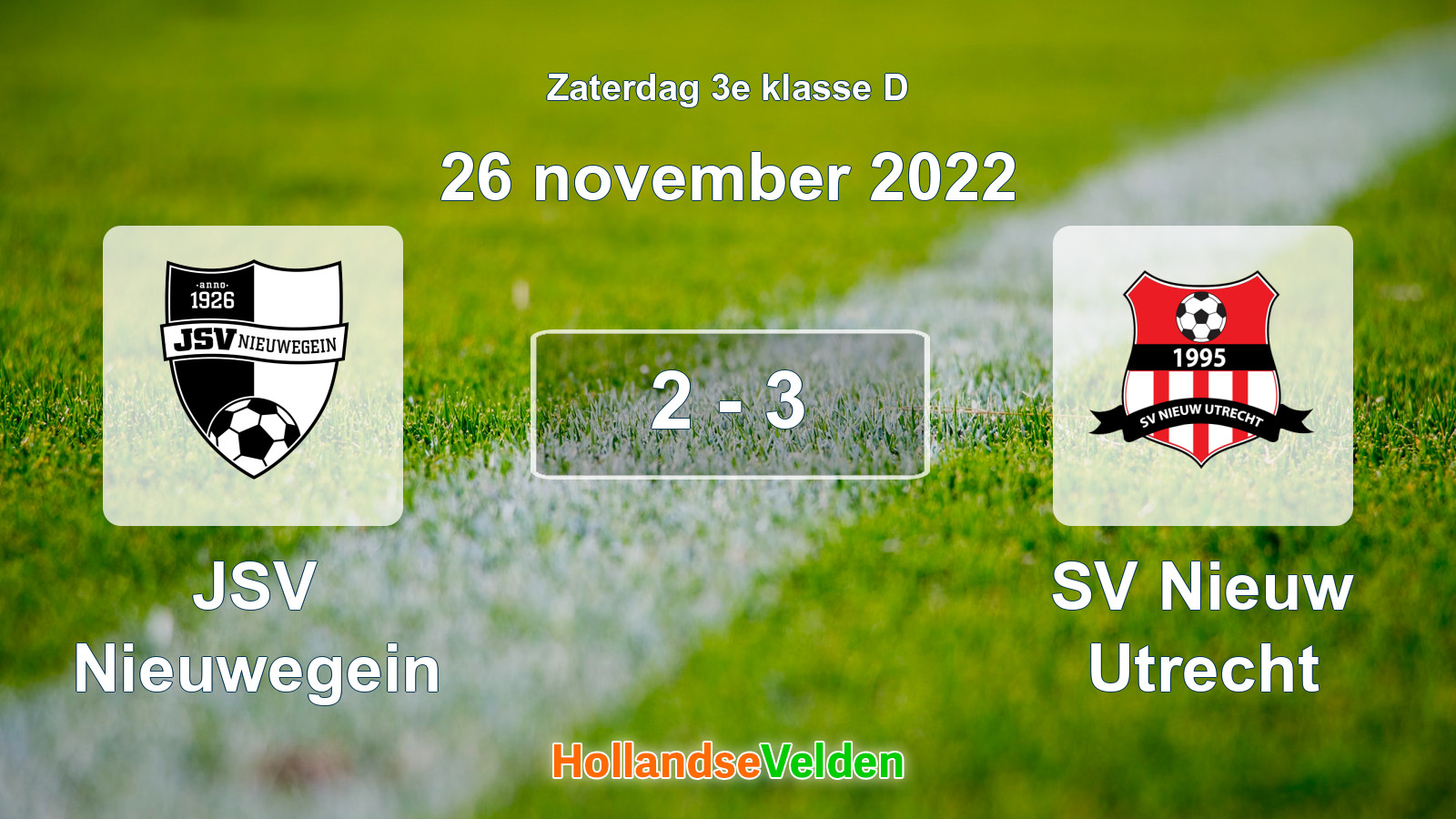Gespeelde wedstrijd: JSV Nieuwegein - SV Nieuw Utrecht 2 - 3 (26 november 2022)