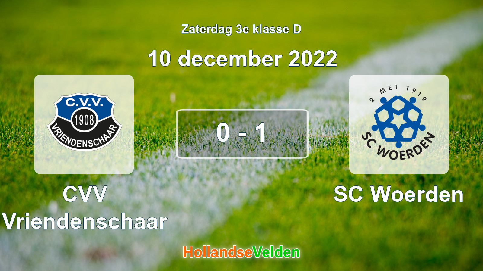 Gespeelde wedstrijd: CVV Vriendenschaar - SC Woerden 0 - 1 (10 december 2022)