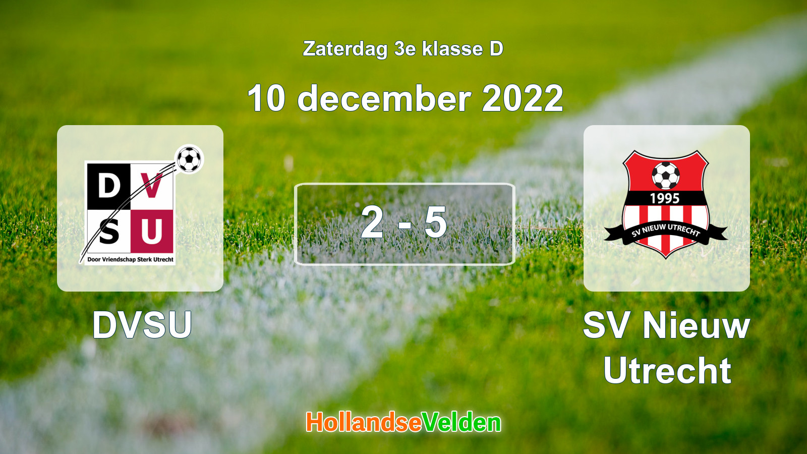 Gespeelde wedstrijd: DVSU - SV Nieuw Utrecht 2 - 5 (10 december 2022)